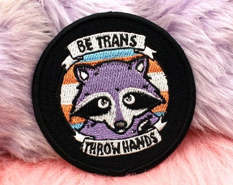 Be Trans Throw Hands Iron-On Patch (60mm)