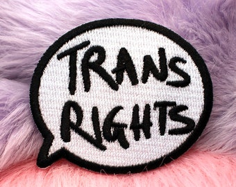 Trans Rights Speech Bubble Iron-On Patch (60mm)