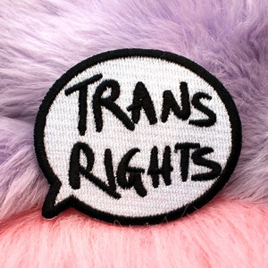 Trans Rights Speech Bubble Iron-On Patch (60mm)
