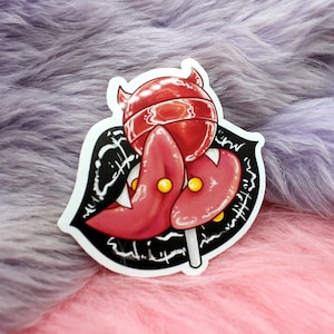 Succ Off Sticker 50mm kinky succubus lips lollipop split tongue image 2