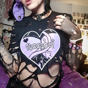 Succuboi Black Full Outfit/T-shirt (Sizes: S-4XL) | Back & Front Printed