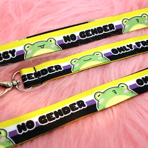No Gender Only Froggy Lanyards - Non-binaire Pride Vlag