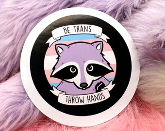 Be Trans Throw Hands Bumper Sticker (5cm )