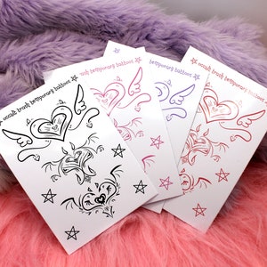 Succubi/boi Sigil Temporary Tattoos Sheet B (Black, Pink, Purple & Red Available)