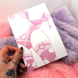Pink Stockings A6 Print - Pin Up