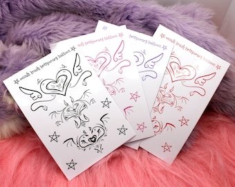 Succubi/boi Sigil Temporary Tattoos Sheet B (Black, Pink, Purple & Red Available)