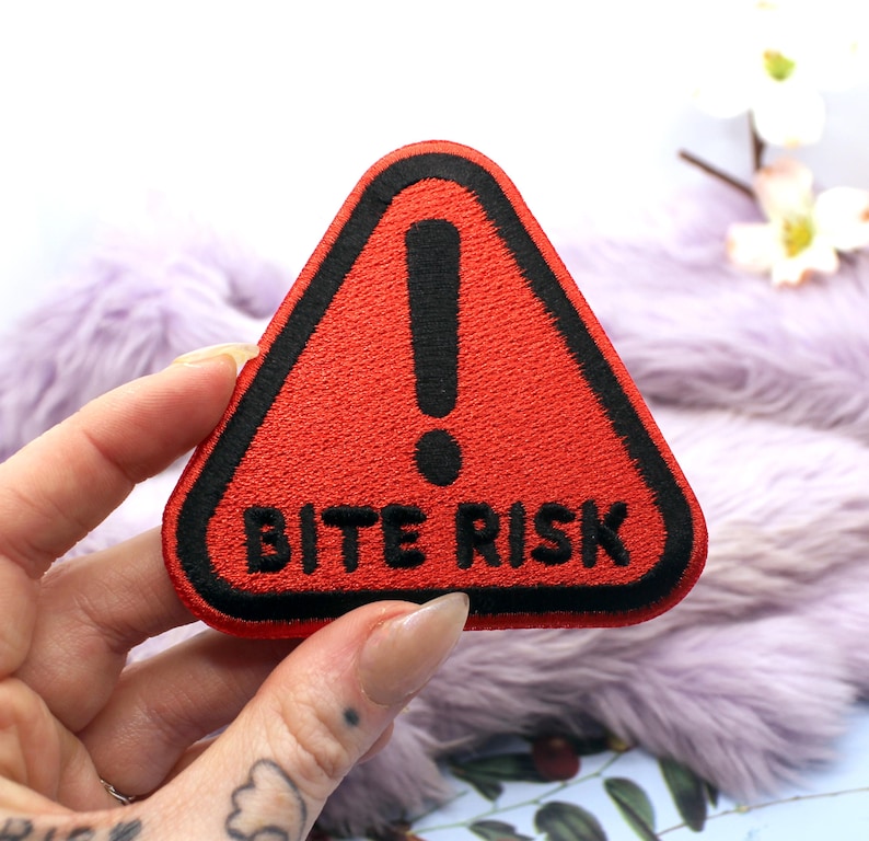 Red Bite Risk Warning Triangle Patch (80mm) - Etsy