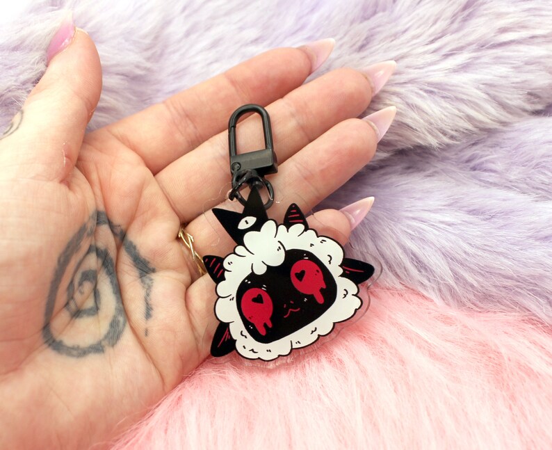 Cult of the Lamb Head Acrylic Charm 2.5inch Etsy