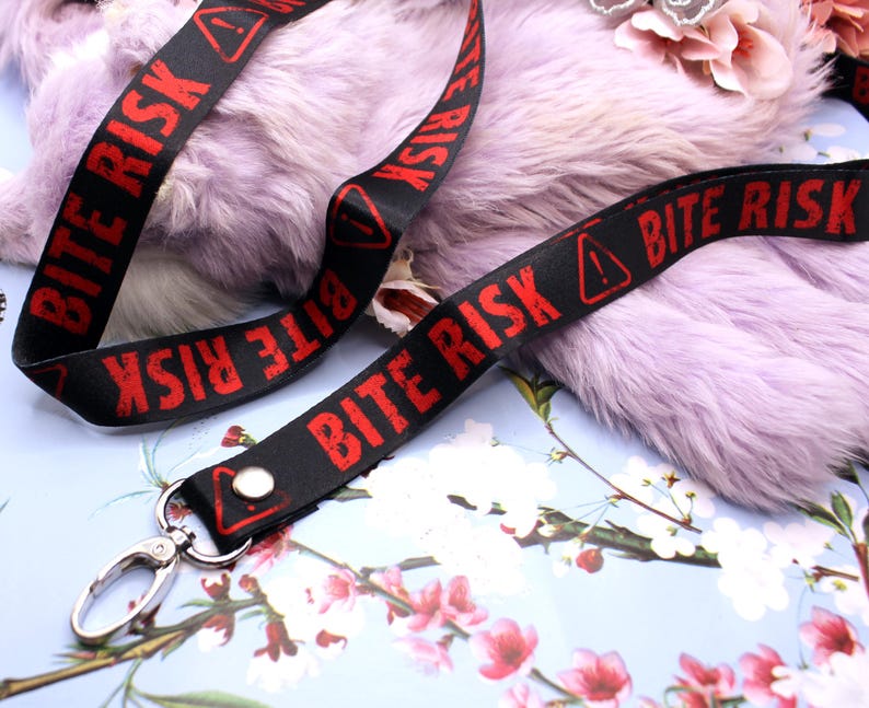 Bite Risk Black and Red 90cm Lanyard - Etsy