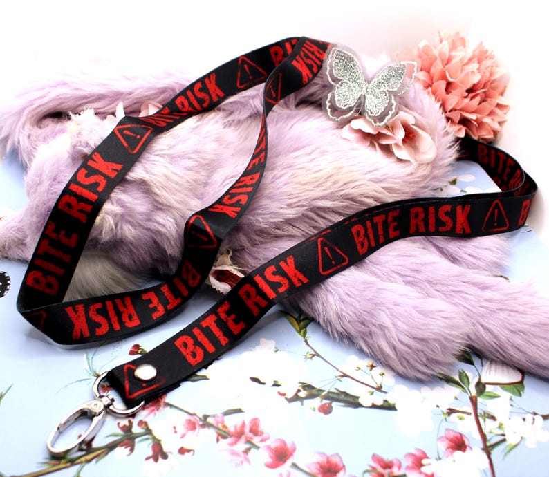 Bite Risk Black and Red 90cm Lanyard - Etsy