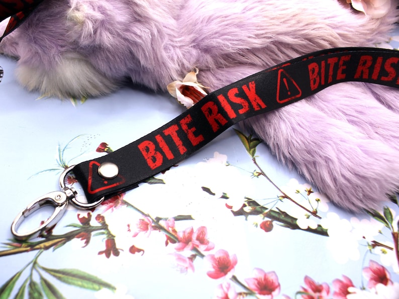 Bite Risk Black and Red 90cm Lanyard - Etsy