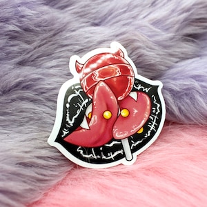 Succ Off Sticker 50mm kinky succubus lips lollipop split tongue image 3