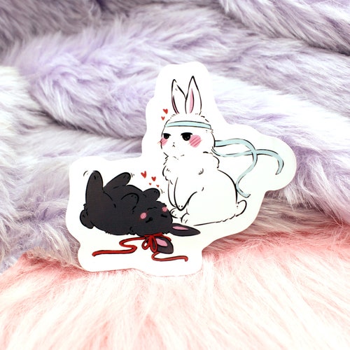 Wangxian Bunnies Sticker B (60mm) - Mo Dao Zu Shi MXTX The Untamed Fan Art