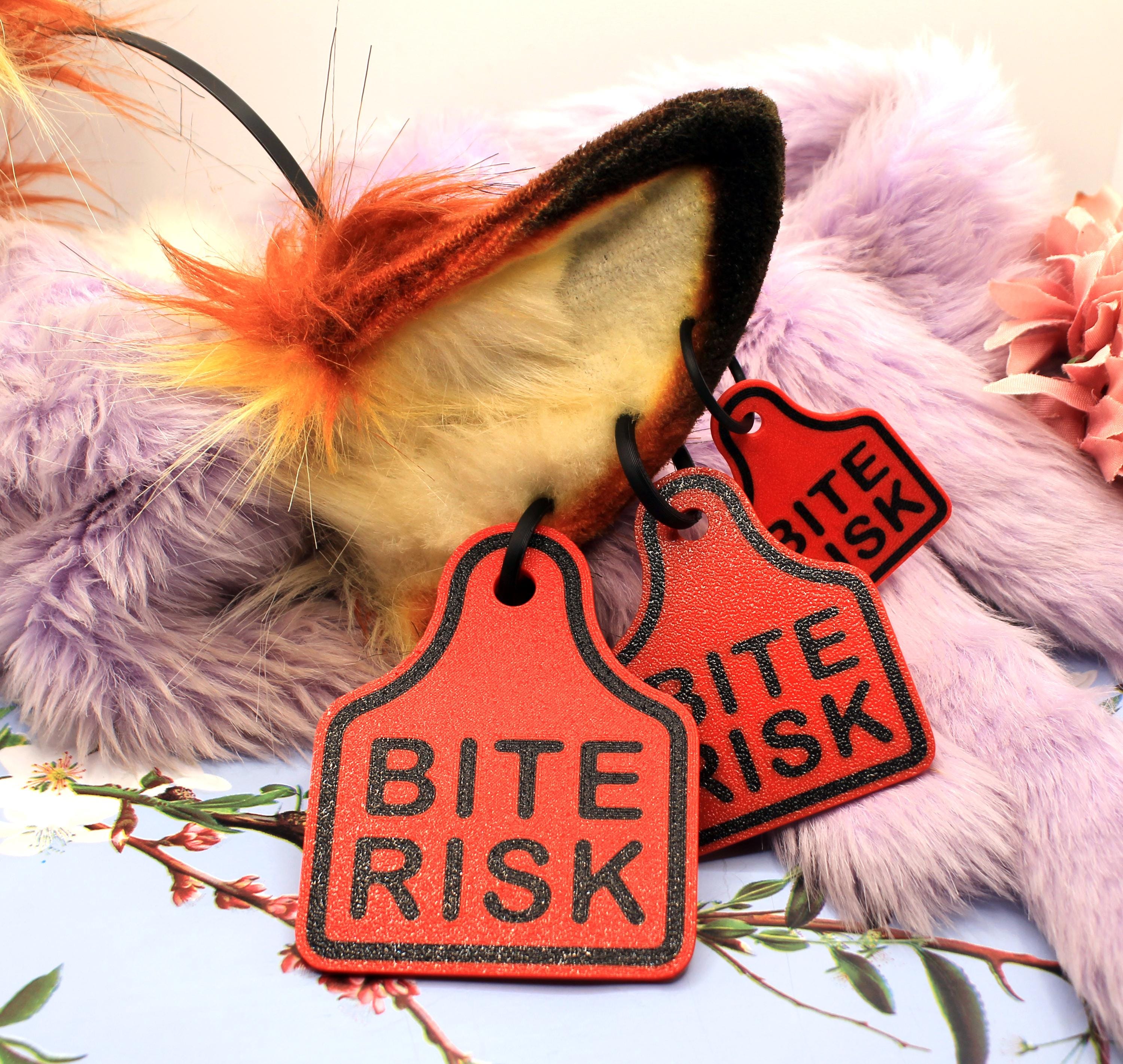 Bite Risk Fursuit Ear Tags (3 Sizes) - Etsy