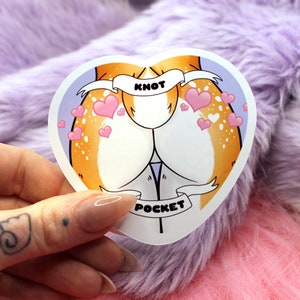 Knot Pocket Furry Heart Sticker 55mm Deer Butt with Hearts image 5