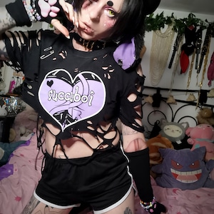 Succuboi Black Full Outfit/t-shirt (sizes: S-XXL) | Back & Front