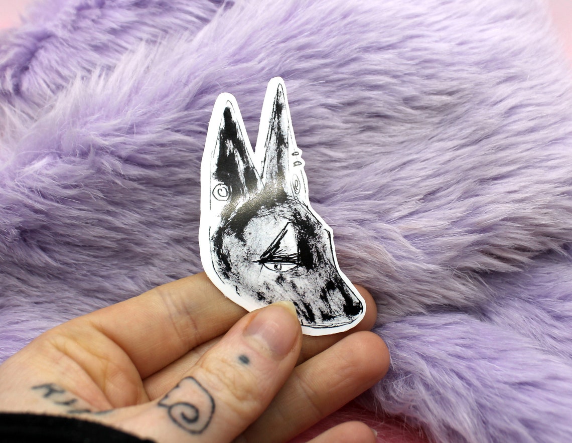 Anubis dog head sticker 60mm egyptian jackal god sticker  etsy Anubis dog head sticker 60mm egyptian jackal god sticker  etsy