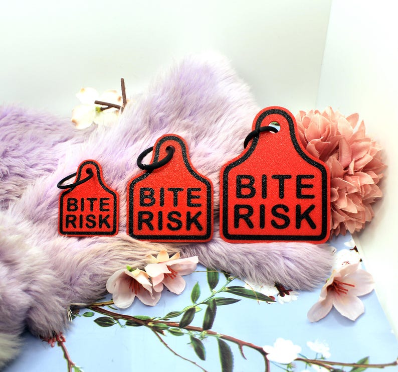 Bite Risk Fursuit Ear Tags (3 Sizes) - Etsy