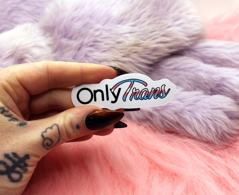 Trans Colored Lettering Only Trans Sticker - Etsy