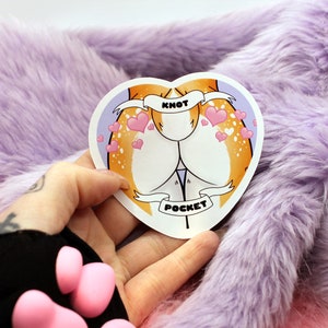 Knot Pocket Furry Heart Sticker 55mm Deer Butt with Hearts image 4