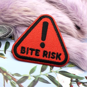 Red Bite Risk Warning Triangle Patch (80mm) - Etsy