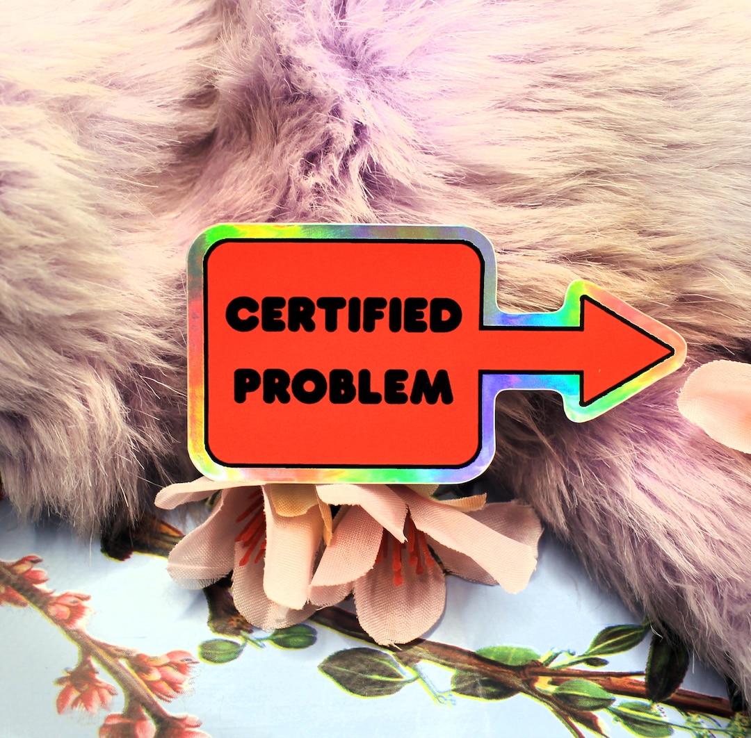 Certified Problem Holographic Sticker (6cm) - Etsy