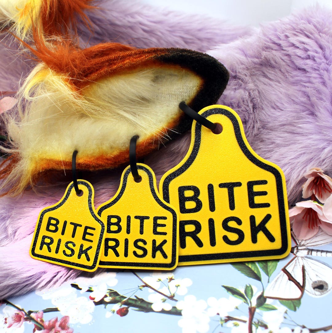 Yellow Bite Risk Fursuit Ear Tags (3 Sizes) - Etsy Canada