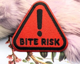 Red Bite Risk Warning Triangle Patch (80mm)
