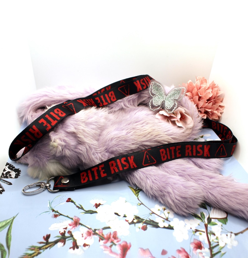 Bite Risk Black and Red 90cm Lanyard - Etsy