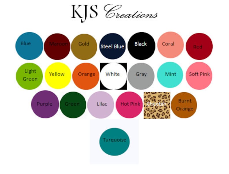 May include: A color chart with 18 different colors, including blue, green, red, yellow, orange, purple, and white. The colors are arranged in a grid pattern and labeled with their names.