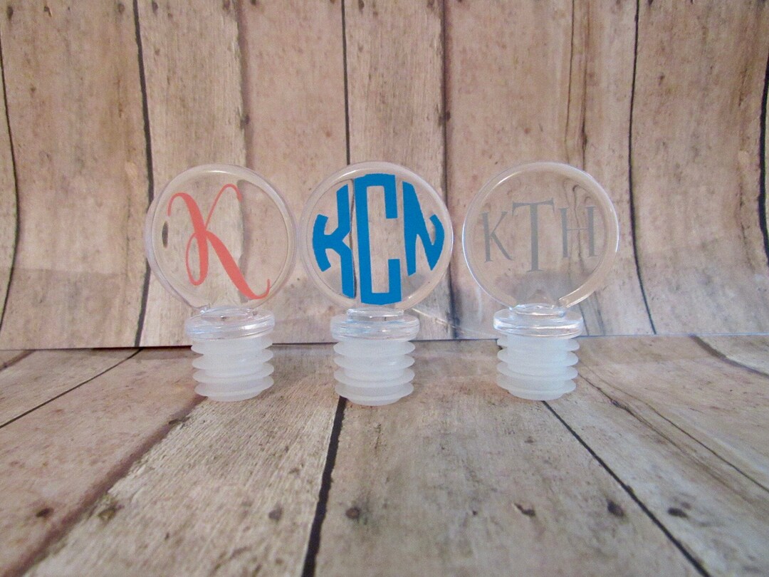 Monogram Wine Stopper Wine Bottle Stopper Personalized Wine Etsy