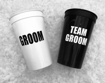 Team Groom 22 oz Stadium Cups. Great for bachelor parties!