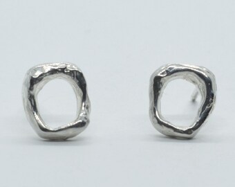 Tiny abstract earrings, mini abstract sterling silver earrings, contemporary jewelry earrings, handmade earrings, minimalist, artistic.