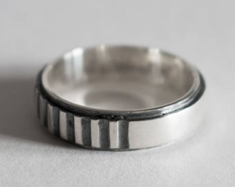 Unisex Ring, Sterling silver Ring, Half Cogwheel, Handmade Ring
