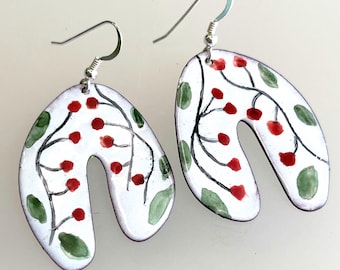 Spring Cherry Hook Earrings – One-of-a-Kind in Sterling Silver