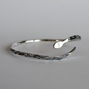 Handmade Sterling Silver Snake Cuff Bracelet: Tribal Serpent Bangle
