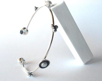 Handmade Sterling Silver Pearl Cuff Bracelet: Elegant Women's Jewelry