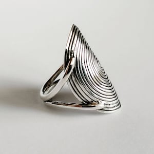 Oxidized Sterling Silver Spiral Ring: Handmade Boho Jewelry