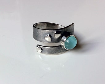 Valentine's day ring, be my Valentine, oxidized sterling silver, cat-eye gemstone