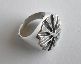 Dandelion ring, handmade ring, Dandelion silver ring, sterling silver ring