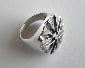 Dandelion handmade sterling silver ring