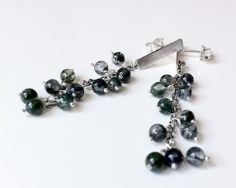 Sterling silver earrings, Handmade earrings, Mountain Jaspe gemstone, Natural gemstones earrings, Mountain Jaspe earrings