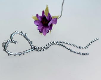 Handcrafted 925 Sterling Silver Bohemian Heart Earring