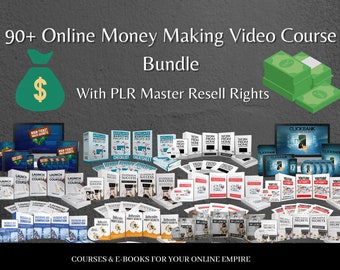 Plus de 90 cours vidéo groupés PLR avec droits de revente - Gagner de l'argent en ligne - Utilisation commerciale - Vidéos de cours avec droits de revente maître - Vidéo MP4