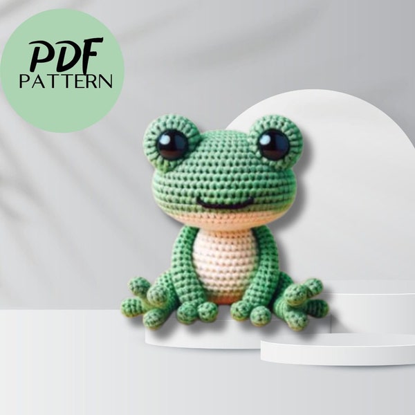 How to Crochet Pattern Frog PDF, Amigurumi Tutorial Cute Froggy, Crochet Frog Pattern, Amigurumi Frog Guide