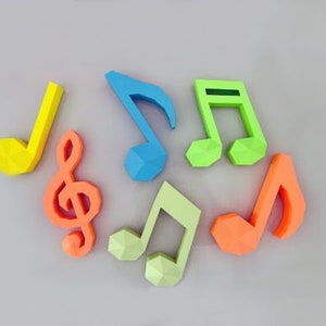 Kit di creazione di note musicali 3D fai da te, note musicali di creazione di carta, decorazioni musicali in carta 3D, creazione di note musicali 3D fai da te