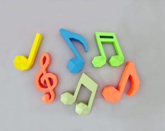 DIY Musical Notes 3D Papercraft Kit, Papercraft Music Notes, 3D Paper Music Decor, DIY 3D Music Notes Craft