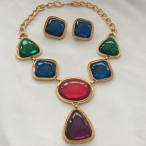 Rare Vintage Ciprianti Colorful Kenneth Jay Lane for Avon Parure