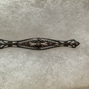 Victorian Filigree Bar Pin Sterling Silver
