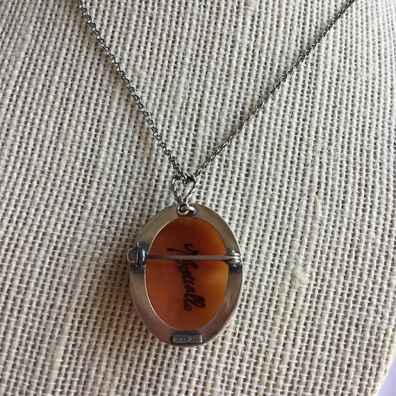 Vintage Italian Signed Borriello Cameo Pin Pendan… - image 3